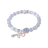 Браслет из бусин 8 мм "Тыква" - Синий