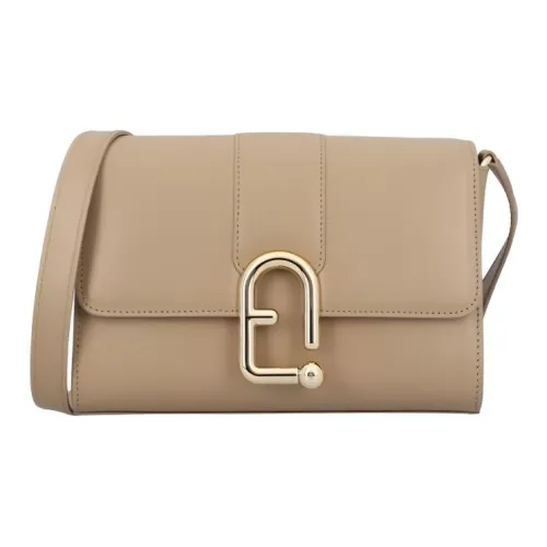 Furla Сумка через плечо из кожи женская бежевая