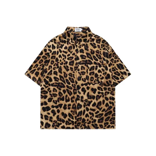 NOAHGIGI Леопардовый принт [Высокое качество] Унисекс Рубашки