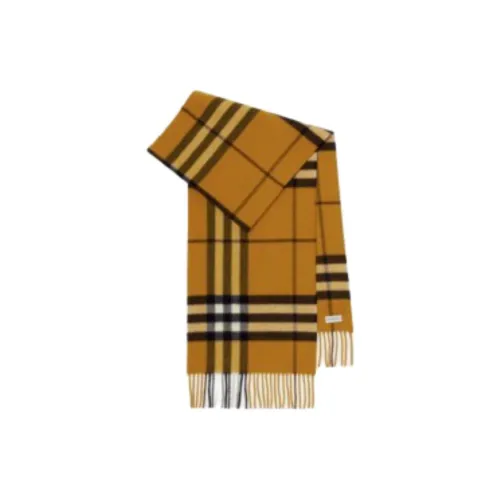 Burberry Шарф Из Кашемира В Клетку Прямоугольная Форма Бахрома
