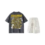 Серый футболка + белые шорты Сюаньу