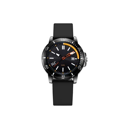 361° Кварцевый механизм силиконовый ремешок мужские часы черный циферблат