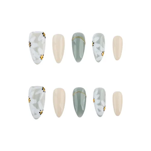 BDQC Весенний Летний Освежающий Мягкий False Nail Миндаль Средний LADDER Зеленый Jump Цвет Стиль Instagram