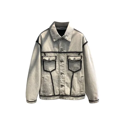 YGQPZHZ Серый Мужской Джинсовые Куртки