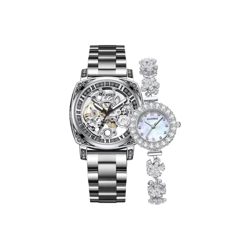 MXXSEE Автоматический механический механизм стальной ремешок унисекс циферблат с черепом