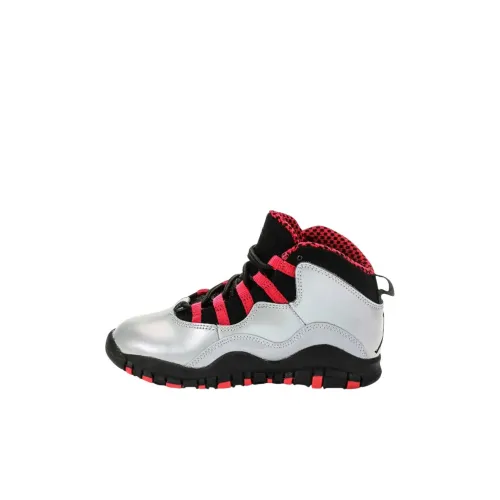 Jordan Air Джордан 10 High Топ Детские Баскетбольные Кроссовки Серебряный Для Детей Возрастом 3-7 Лет