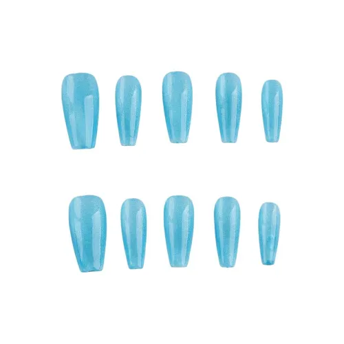 BDQC Minimalist Style Fashion Бирюзовый Осветляющий Handcrafted False Nail 25 мм False Nail Средний LADDER Синий