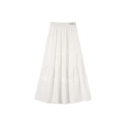 SOIE Белый Женские Повседневные Длинные Юбки