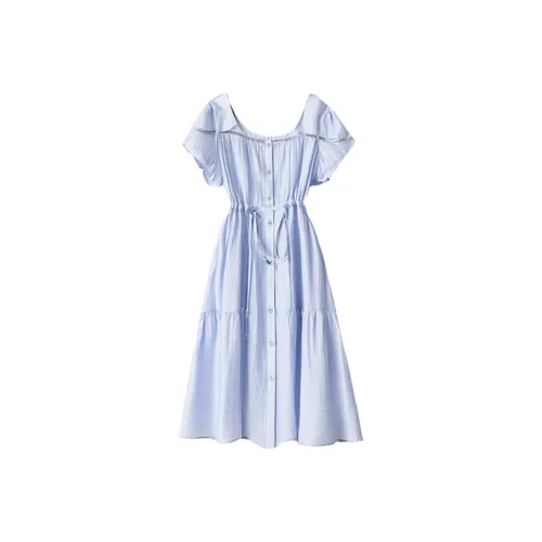 POWXV Короткий рукав Платье Женское