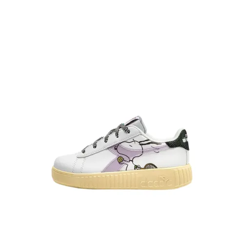 PEANUTS x DIADORA Game Step Low Топ Детские Скейтбординги Белый Черный Детский