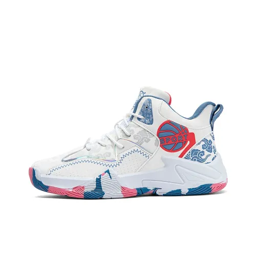 Kung Fu Partners Амортизация Устойчивость к истиранию Дышащий Противоскользящий MID Топ Детские Баскетбольные кроссовки Подростки