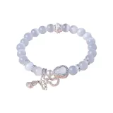 Браслет из бусин 8 мм "Тыква" - белый