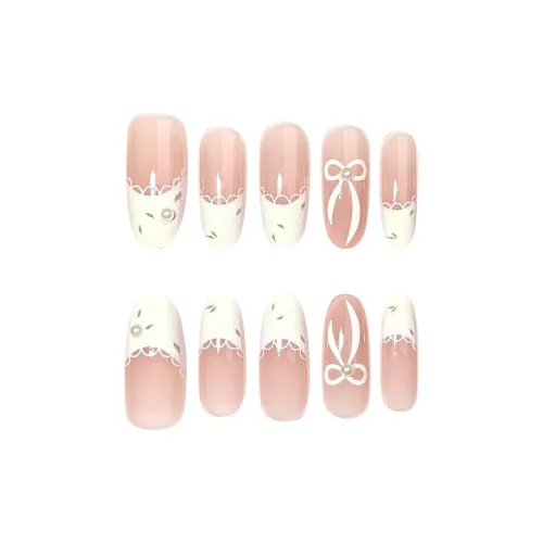 BDQC Premium Luxury Мода Одежда Креативный Ножницы False Nail Миндально-розовый Jump Цвет Французский