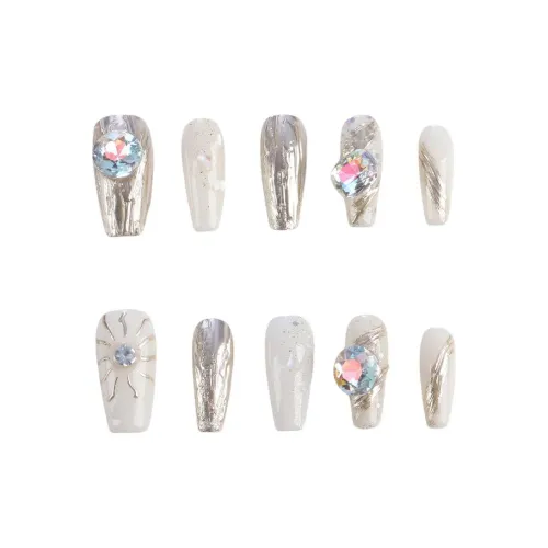 BDQC Смешанный Сверкающий страз False Nail Средний LADDER Цвет Jump Цвет Стиль Instagram