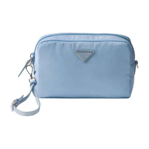 PRADA RE Нейлон Клатч Маленький Женский Светло-Синий
