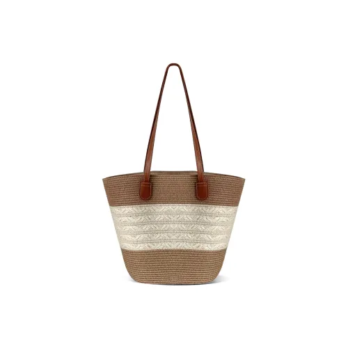 FOXER Плетеная сумка-тоут из соломы сумка через плечо женская хаки и белый