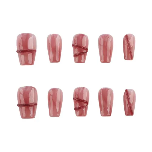 BDQC Soft Brightening Смешанный Премиум False Nail 20mm False Nail Короткий LADDER Светло-красный Smudge