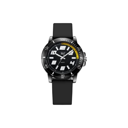 361° Кварцевый механизм силиконовый ремешок мужские часы черный циферблат