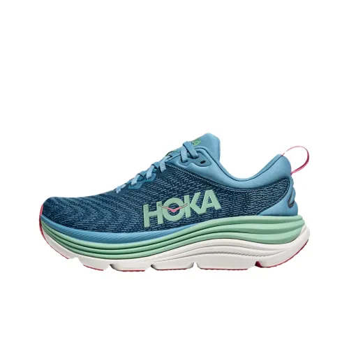 HOKA ONE ONE Gaviota 5 Дышащие Поддерживающие Амортизирующие Беговые Кроссовки Женские Синие Бирюзовые