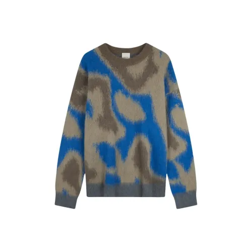 Calvin Klein 8SQ Синий Коричневый Смешанный Цвет Мужские Свитера