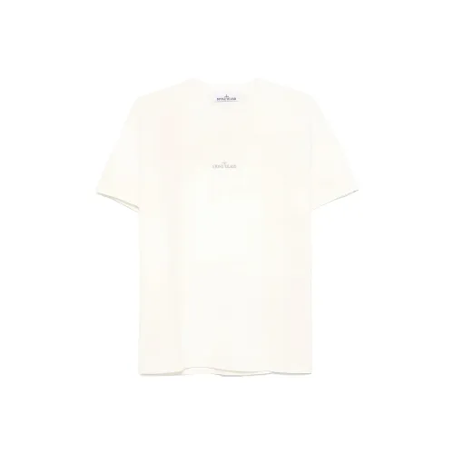 STONE ISLAND Белая Мужская T-Рубашка