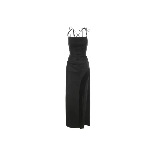 ELYWOOD Черный Slit Maxi Dress Slip Платье Женские