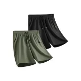 [Ледяной шелк охлаждающий] Армейский зеленый (Mb Штрих кисти Смайлик Логотип на штанах) + Черный (Mb Штрих кисти Смайлик Логотип на штанах)