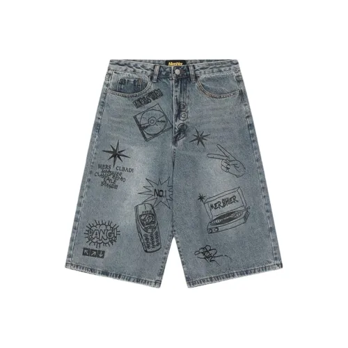 W7H1 Blue Unisex Джинсовые шорты