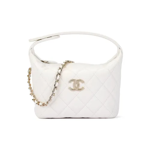 CHANEL Рельефная Телячья Кожа Сумка-ланчбокс Сумка на Одно Плечо Стандартная Женская Белая