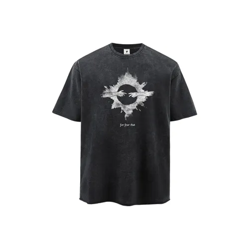 FOR FEAR THAT Промытый черный Унисекс T-рубашки