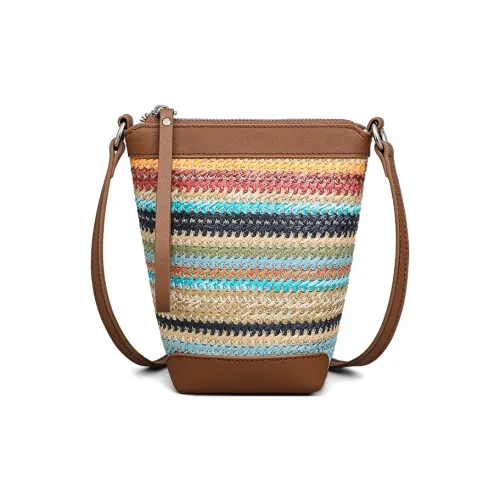 Crtnzo Kroez Сумка через плечо из ткани ведрообразная сумка стандартная женская радужная коричневая радужная белая