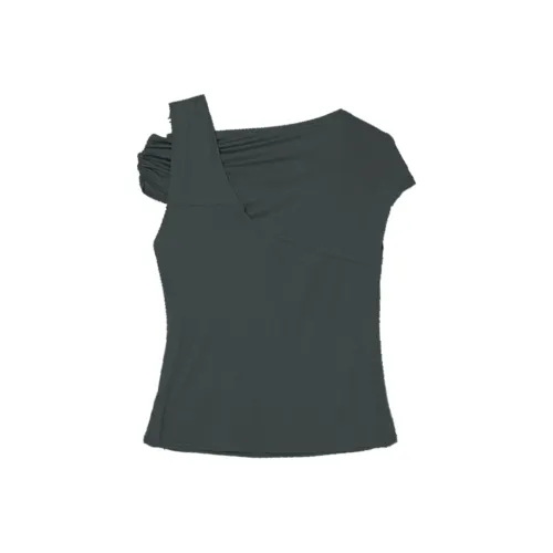 Wen Shan Серо-зеленые Женские T-рубашки