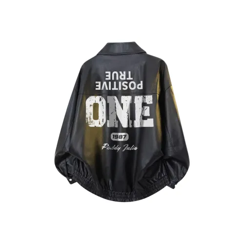 Paddy Julia Кожа Куртка Унисекс