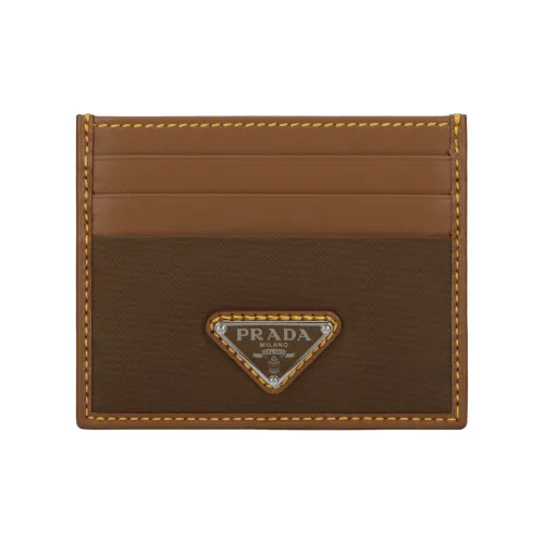 PRADA Кожа Держатель для карт Мужской Beechwood Коричневый