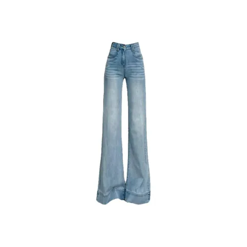 AURORA DIARY Светлый Винтажный Синий Женские Джинсы