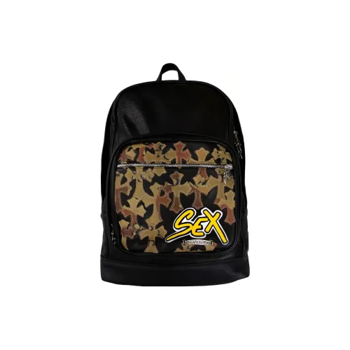 Chrome Hearts Личий зернистый кожа Рюкзак Унисекс Черный