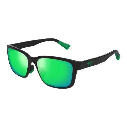 Maui Jim Пластик Квадратные Солнцезащитные очки Унисекс Матовый Черный