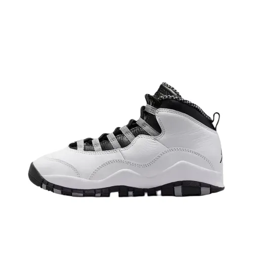 Jordan Air Джордан 10 MID Топ Детские Баскетбольные Кроссовки Белый Черный Подростки