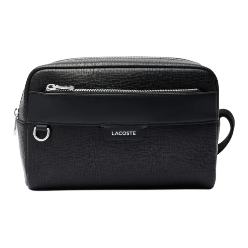 LACOSTE Сумка для хранения из коровьей кожи мужская черная