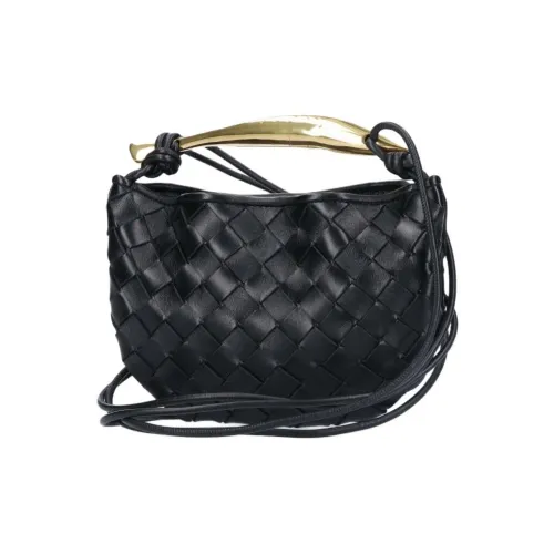 Bottega Veneta Кожа Портативный Crossbody Сумка Сумка через плечо Женская Черная
