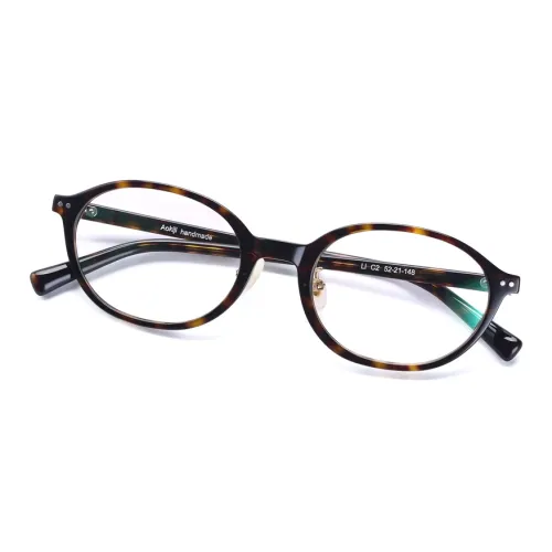 QINGZHIZUO β-титан Итальянская версия Mazzucchelli Пластина Овал Оправы для очков Унисекс Темный Черепаховый Черный