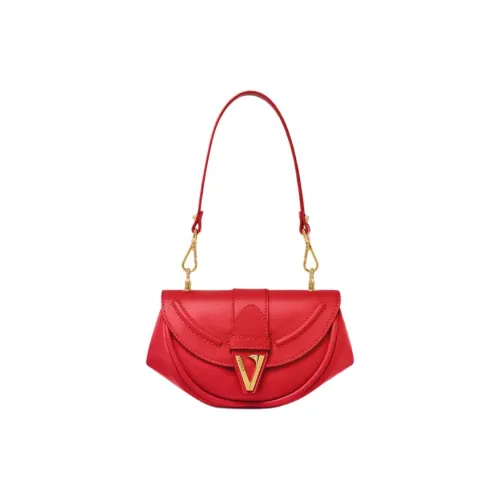 VERSACE Virtus Коровья кожа Сумка через плечо Маленькая Женская Красная