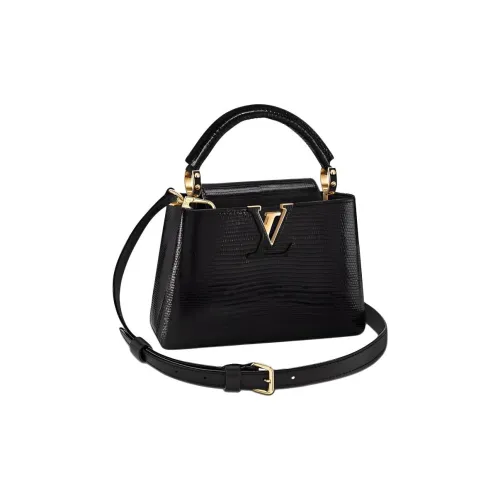 LOUIS VUITTON Capucines Кожа Сумка через плечо Сумка Мини Женская Черная