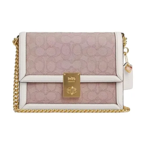 COACH Hutton Коровья кожа с тканью Сумка через плечо Маленькая сумка на плечо Женская Белая и Фиолетовая