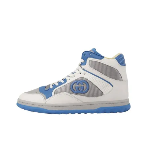 GUCCI MAC80 Высокие Кроссовки для скейтбординга Мужские Бежевые Белые Синие