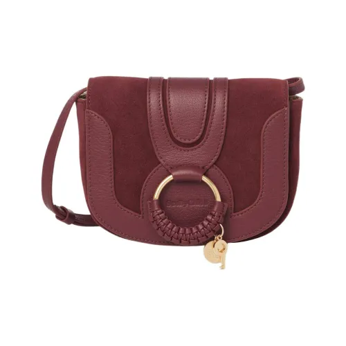 See By Chloe Hana Замша Коровья кожа Седло Сумка Сумки через плечо Сумка через плечо Женская Бургунди