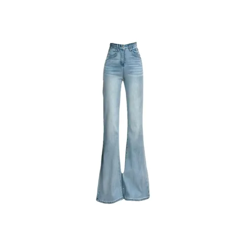 AURORA DIARY Небесно-голубой Женские Джинсы