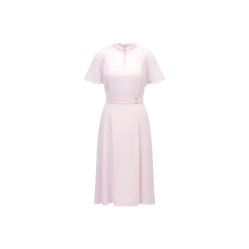 HUGO BOSS Розовые Женские Платья с Коротким Рукавом