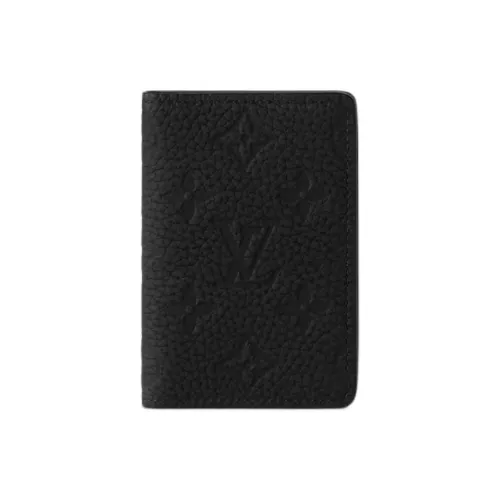 LOUIS VUITTON Кошелек из коровьей кожи унисекс черный монограмма