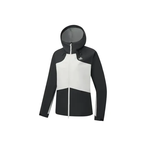 XTEP Водонепроницаемый Ветрозащитный Дышащий And Дождезащитный Ветровка Унисекс Хлопок Белый Глубокий Черный